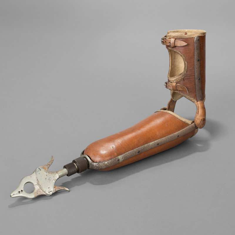 Left Arm Prothesis with Gripping Tool, circa 1920