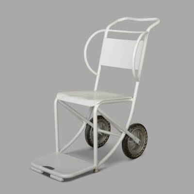 Hospital Painted Steel Wheelchair,  around1930-1940