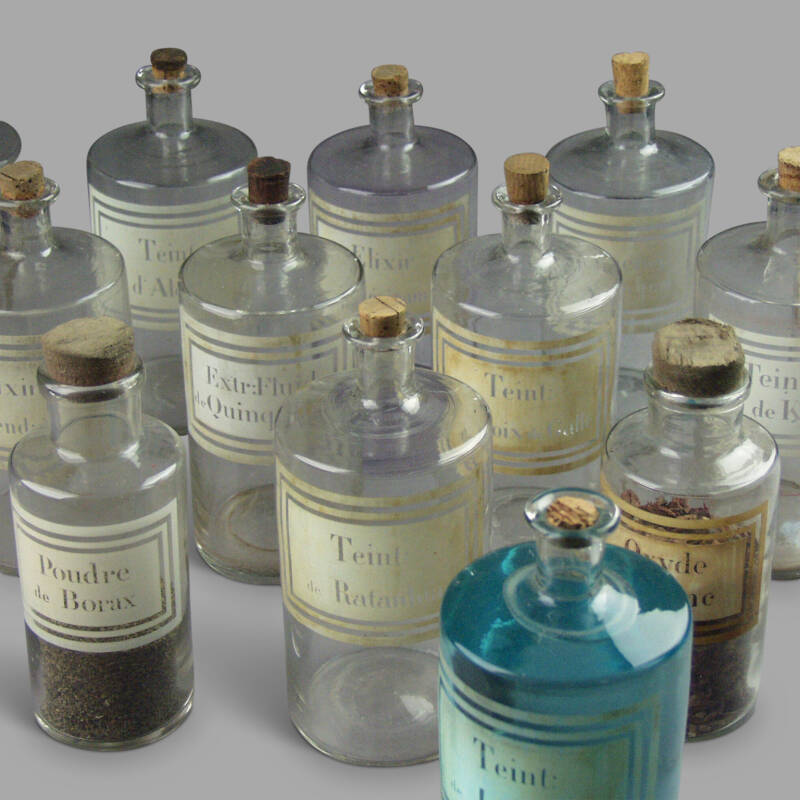 Screen-Printed Glass Pharmacy Bottles