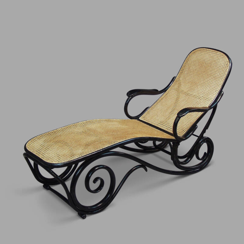 Chaise-longue Thonet en bois noirci – Image 4