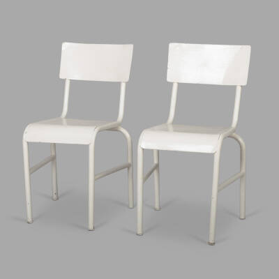 Two Painted Steel Medical Chairs