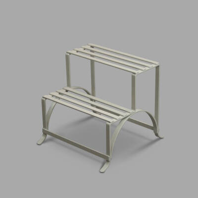 White Laquered Wrought Irob Step Stool, c. 1900